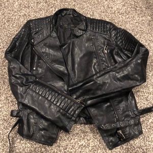 Black leather jacket